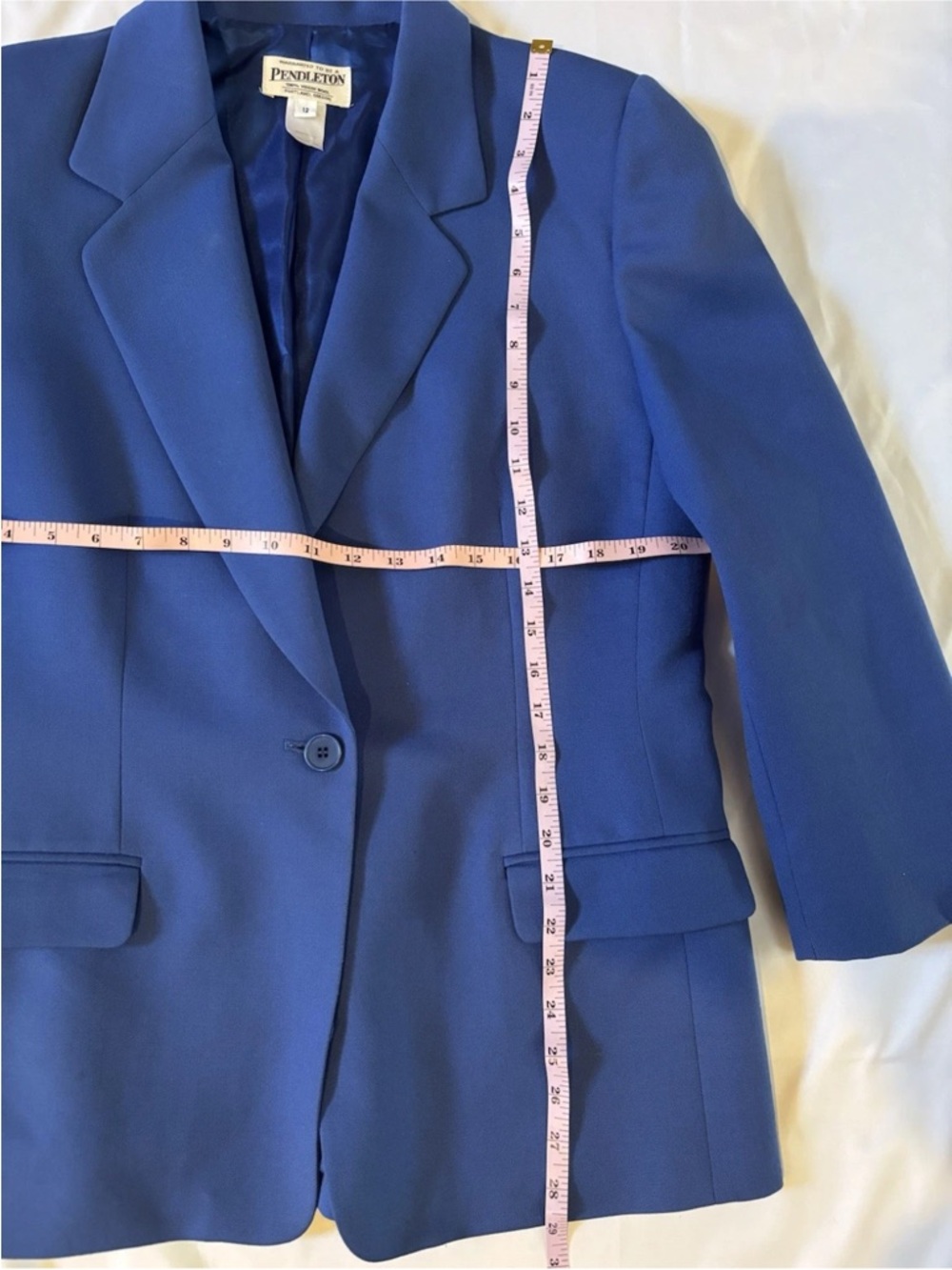 Vintage Pendleton Wool Blazer Womens 12 Blue USA Made Preppy - Picture 5 of 8